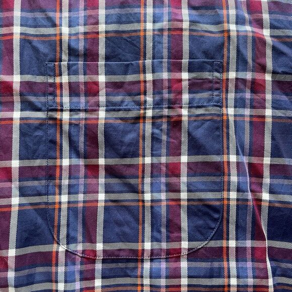 Peter Millar Button Down Shirt Blue Purple Plaid Casual Long Sleeve Mens 2XL - Picture 5 of 7